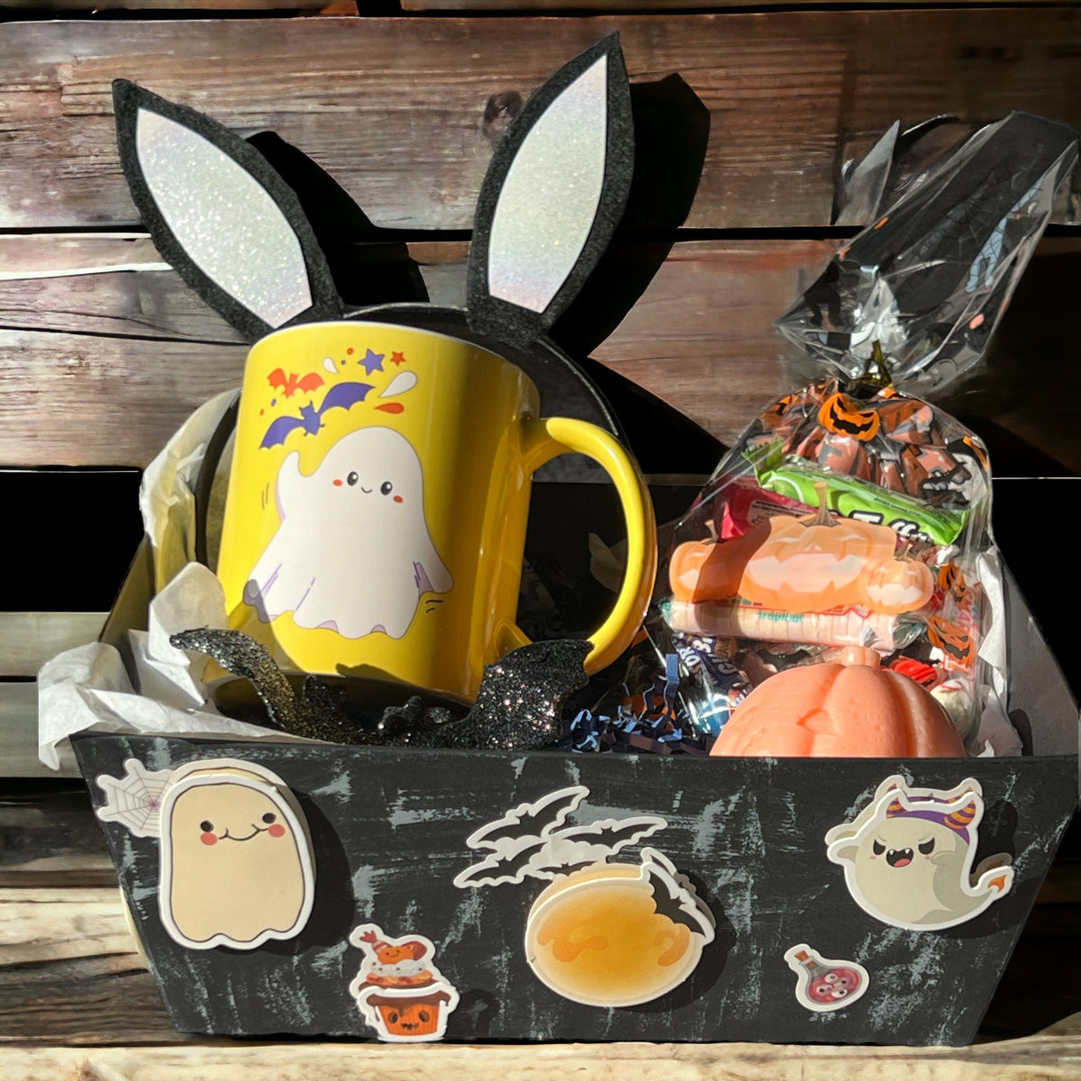 Ghostly Glow Halloween Boo Basket