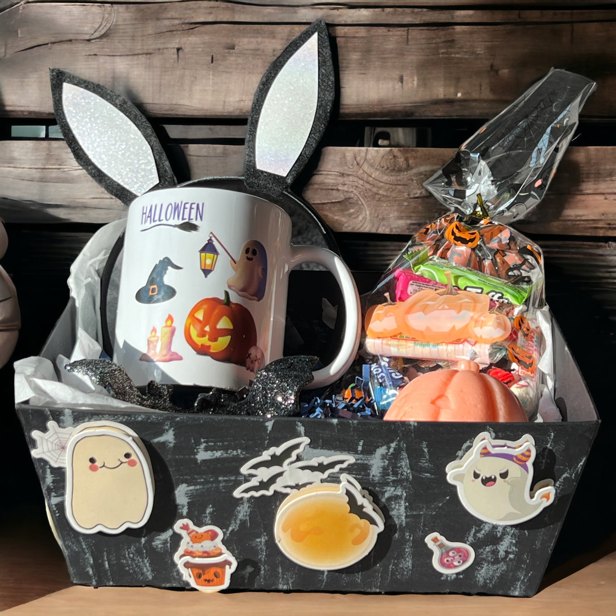 Ghostly Glow Halloween Boo Basket