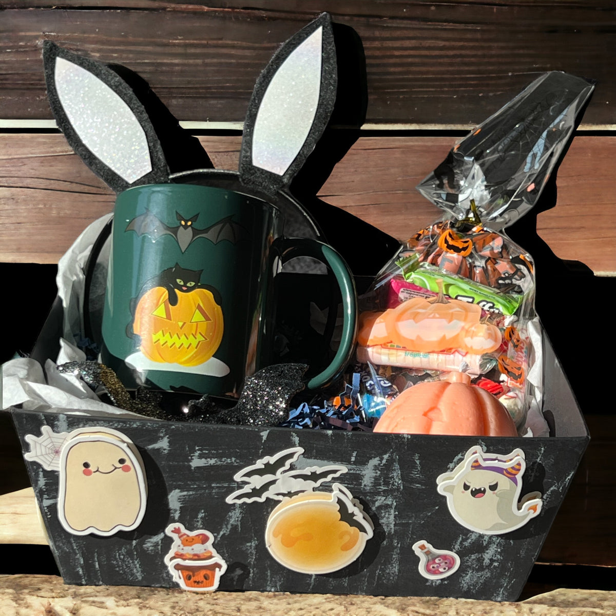Ghostly Glow Halloween Boo Basket