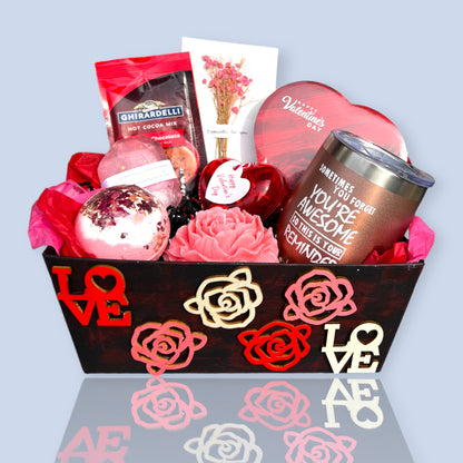 Love and Roses Valentine's Day Gift Basket