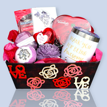 Love and Roses Valentine's Day Gift Basket